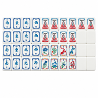Set Mahjong Amerika Lipat Portabel Buatan Khusus Gaya Baru 2026, 160 Buah Mahjong Akrilik Mewah Biru/Hijau untuk 4 Pemain