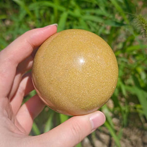 Esfera de Cristal de Piedra Arenisca Amarilla Natural de Alta Calidad al por Mayor, Artesanías de Cristal para Decoración del Hogar y Regalos - Product Image 6