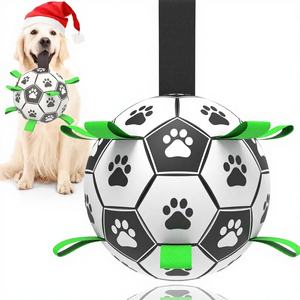 Juguetes para Perros, Pelota <span class=keywords><strong>de</strong></span> Fútbol con Correas <span class=keywords><strong>de</strong></span> 6'' con Diseño <span class=keywords><strong>de</strong></span> Huella, Juego Interactivo <span class=keywords><strong>de</strong></span> Tirón, Juguete Acuático para Patio, Pelota <span class=keywords><strong>de</strong></span> Pastoreo para Perros Pequeños y Medianos - Product Image 1