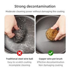 Household Kitchen Appliance with Handle Cleaning Ball Cleaning <b>Brush</b> Kitchen Stain Free Pan Dish Washing <b>Brush</b> - Product Image 3