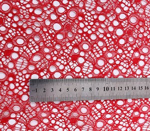 150 cm de largeur coloré rouge <span class=keywords><strong>noir</strong></span> Polyester Non extensible grand trou <span class=keywords><strong>maille</strong></span> filet dentelle tissu fil épais pour femmes robe jupe - Product Image 6