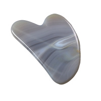 Outil de drainage lymphatique facial et corporel en agate grise naturelle artisanale de qualité supérieure pour le soin de la peau, le lifting et la massage