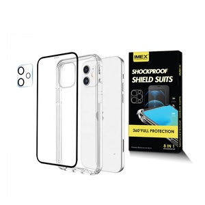 Funda Protectora de Vidrio para Teléfono Móvil con Cobertura Total de 360 Grados, Carcasa Trasera Antichoque de TPU y PC, y Cristal para Cámara para iPhone 12 de 6.1 Pulgadas - Product Image 1