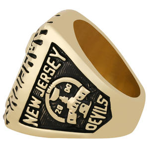 Bague de championnat de hockey des Devils de <span class=keywords><strong>New</strong></span> <span class=keywords><strong>Jersey</strong></span> de la LNH 2000, bague de sport personnalisée de haute qualité, plaquée or, bijoux incrustés de strass - Product Image 3