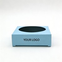 Boîte en carton bleu recyclable, boîte cadeau personnalisée avec logo de marque, boîte pliable avec fenêtre, emballage alimentaire pour biscuits