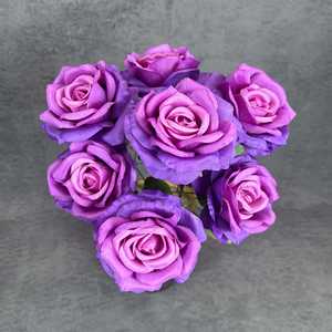 Ramo de Rosas Artificiales de Alta Calidad con 7 Cabezas, Ramo de Rosas de Seda, Ramo de Rosas <span class=keywords><strong>Champagne</strong></span> - Product Image 3