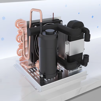 Système de refroidissement de compresseur industriel Huajing avec échangeur de chaleur intégré côté froid, capacité de refroidissement de 400 W, 24 VDC, 9,0 A, 61 dB