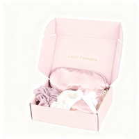 Coffret cadeau personnalisé en soie recyclable avec masque pour les yeux, cravate pour cheveux et écharpe Emballage de luxe pour les soins de la peau pour l'anniversaire des femmes ou la fête des mères