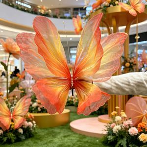Flores de Seda de Mariposa Simuladas, Cinta Luminosa de Organza para Lámparas, Decoración de Escaparates de Centros Comerciales, Decoración de Bodas - Product Image 3
