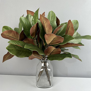 S261 di alta qualità artificiale verde ramo lascia artificiale vero tocco in lattice Magnolia arancio foglie di albero rami - Product Image 3