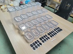 Ensemble <span class=keywords><strong>de</strong></span> 24 boîtes <span class=keywords><strong>de</strong></span> rangement empilables en plastique sans BPA, hermétiques, pour céréales, aliments secs, 42 pièces - Product Image 2