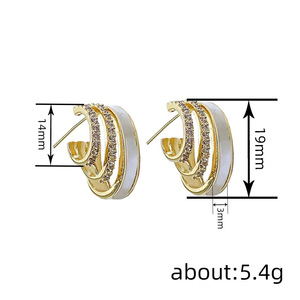 Eleganti Orecchini a Perno Stratificati per Donne, Design Dipinto, Gioielli per Uso Quotidiano - Product Image 4