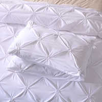 Parure de Housse de Couette Queen, 3 Pièces - Broderie Élastique Luxe Microfibre Housse de Couette en Plumes Tissu Confortable