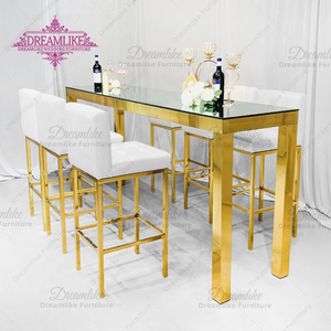 Table de bar moderne <span class=keywords><strong>en</strong></span> acier inoxydable doré Nouveau design Mobilier de <span class=keywords><strong>location</strong></span> de mariage pour restaurant Home Bar Hotel-pour les fêtes évènementielles - Product Image 2