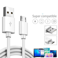 Câble USB Micro USB 2.0 Type A Mâle 2.4A pour Synchronisation et Chargement de Données, 1m 3ft 2m 6ft, Chargeur de Téléphone Portable Android