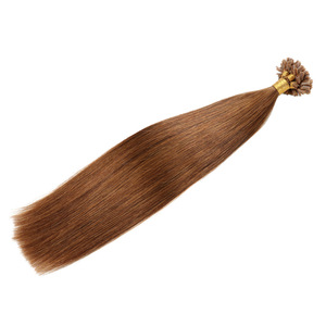 批发优质双拉丝原生100%人发100克雷米直发棕色角蛋白U型接发 - Product Image 3