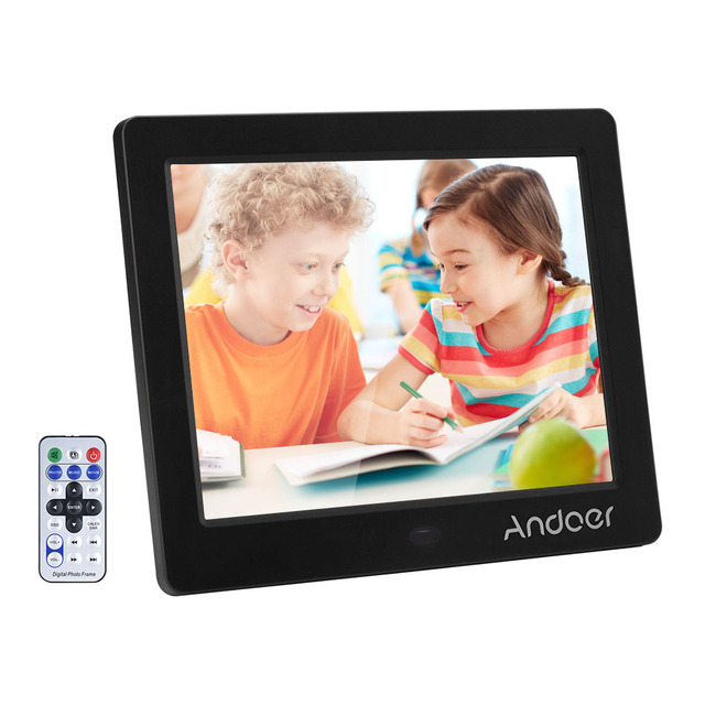 8 Inch HD Wide Screen Digital Photo Picture Frame Alarm Clock MP4 Movie Player with Remote Control Christmas Gift