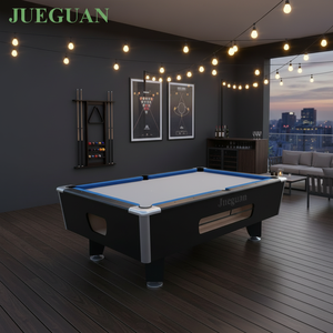 Table de billard professionnelle en bois massif 8 boules avec système à pièces, plateau en ardoise de qualité tournoi, construction durable - Product Image 5