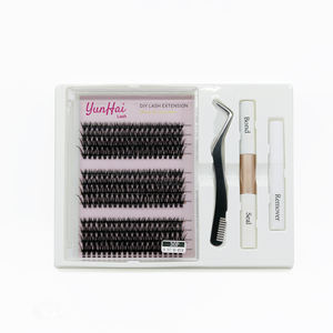 Yunhai Silk Soft Cluster Kit de pestañas individuales Caja de racimos de pestañas personalizada Kit de racimo segmentado de pestañas Diy - Product Image 4