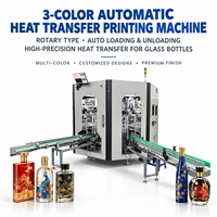 Nouvelle machine de transfert thermique entièrement automatique à 3 couleurs pour bouteilles en plastique/verre et contenants ronds/ovales/plats, impression haute vitesse