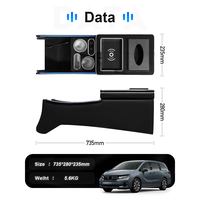 Boîte de rangement pour accoudoir pour Honda Odyssey, organisateur de console centrale avec lumière LED intégrée, accessoires de rangement intérieur de voiture