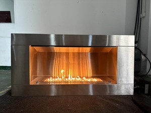 Tùy chỉnh khí đốt tự nhiên hoặc khí Propane lò sưởi ngoài trời sử dụng Vent-Less thép không gỉ làm Schott thủy tinh với Faux bản ghi lửa thật - Product Image 5