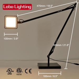 Lámpara de escritorio moderna para decoración de oficina en casa, lámpara de mesa Led regulable táctil de aluminio plegable de dos brazos Kelvin para lectura - Product Image 2