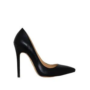 Moda seksi siyah yılan baskı stiletto mahkemesi ayakkabı sivri burun yüksek topuk parti düğün seksi ayakkabı pompaları elbise ayakkabı