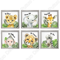 Animaux Cartoon Fox Hedgehog Owl Bears Cute Canvas Poster Painting Cute Artwork Girl Room Bedroom Decor