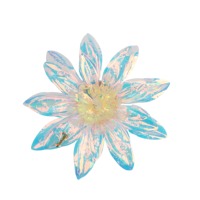 Nouvelle Fleur Artificielle de Noël en Plastique Bleu Brillant, Faux Chrysanthème avec Clip, Décoration pour Guirlande et Arbre de Noël, Vente en Gros