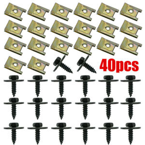 Engine Hood Mounting Bracket And <b>Screw</b> <b>Set</b> For E46 E90 18293 Steel Black 40Pcs - Product Image 2