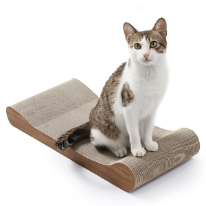 Nachhaltiger Holz kratz baum mit gebogenem Knochen kratzer Hochkomfort-Haustiers pielzeug in eleganter Papier box Perfektes Geschenk für pelzige Freunde - Product Image 2