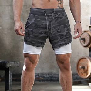 Logo personalizzato Uomo Palestra Pantaloni Della Tuta <span class=keywords><strong>2</strong></span> In 1 Bicchierini di Compressione Mens Torre <span class=keywords><strong>Loop</strong></span> Coulisse Da Corsa Tuta Fitness Sudore Degli Uomini Pantaloncini - Product Image 5