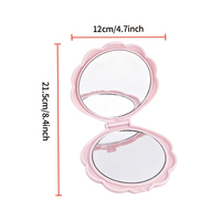 Miroir de maquillage pliable double face en plastique, mini, portable, transfrontalier, avec une face agrandie pour la publicité