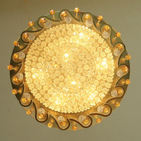 Lustre de plafond en cristal doré, design rond de luxe, populaire, style européen, pour salon