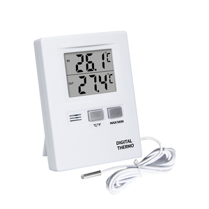 <span class=keywords><strong>Thermomètre</strong></span> numérique intérieur/<span class=keywords><strong>extérieur</strong></span> <span class=keywords><strong>avec</strong></span> fil externe de 1 mètre et fonction de <span class=keywords><strong>mémoire</strong></span> max/min en plastique ABS - Product Image 1