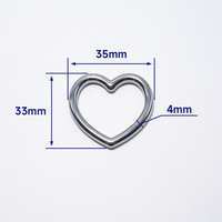 New Style 35mm Edelstahl Metall Herzform Riemen versteller Love Buckle Belt Ring für Mädchen Kragen