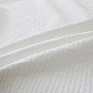 Set 3 pezzi Set copriletto <span class=keywords><strong>letto</strong></span> imbottito singolo doppio Set di federe minimaliste copriletto in cotone bianco grigio trapuntato - Product Image 4
