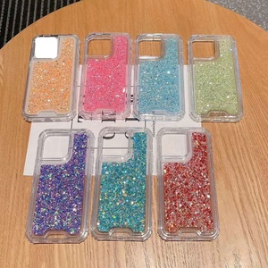 Honatop Vente en gros étuis de téléphone 3 en 1 étui de luxe à paillettes pour iPhone 15 Pro Max étui de téléphone à paillettes dégradées pour filles - Product Image 1