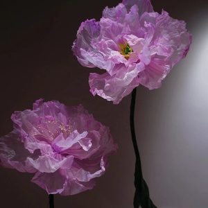 <span class=keywords><strong>Fiori</strong></span> Giganti Artificiali con Luci, Peonie in Organza Fatte a Mano per Decorazioni di Matrimoni, Finestre e Feste - Product Image 5