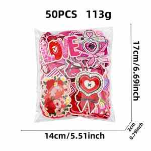 Parche Bordado Termoadhesivo con Corazón Rosa de Dibujos Animados para el Día de San Valentín, para Ropa y Accesorios - Product Image 2