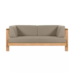 Ensemble de canapés de patio extérieur en teck moderne personnalisé, résistant aux intempéries, avec coussins pour jardin, villa ou cour arrière - Product Image 6