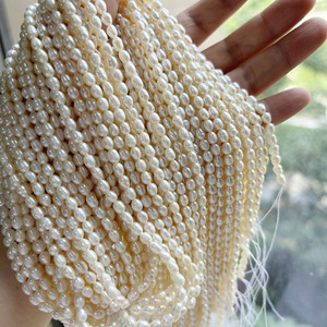 Mini perlas naturales con forma de arroz de 4mm, venta al por mayor, hebra de perlas sueltas de agua dulce, mini perlas de agua dulce, grado AA 3,8-4,2mm - Product Image 6