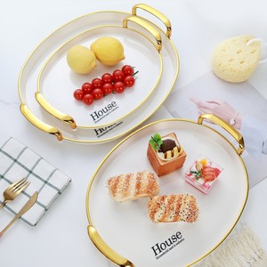 3-mảnh thiết lập hình bầu dục nhựa trong suốt mạ Vàng cạnh khay trái cây kẹo trái cây sấy khô Khay bánh đồ ăn nhẹ Dim Sum khay - Product Image 5