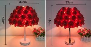 Lampada da Tavolo con Fiori Conservati per Matrimonio, Camera Nuziale, Camera da Letto, Lampada Europea con Rose Rosse - Product Image 6