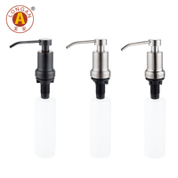 Distributeur de savon intégré pour évier de cuisine, en acier inoxydable 304, pompe à savon liquide pour comptoir avec bouteille rechargeable