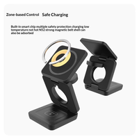 Chargeur sans fil magnétique pliable 3-en-1 Modèle G10 pour téléphones et montres, support de charge rapide pour bureau