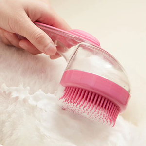 Soft Silicone Pet <b>Bathing</b> Brush Long Handle Cat and <b>Dog</b> Grooming Comb PP Material Pet Cleaning Supply - Product Image 1