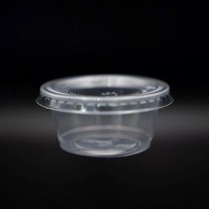 Vasos de Plástico Desechables de Alta Calidad de 2 Oz con Tapas Negras/Transparentes para Muestras de Salsas y Condimentos - Product Image 4