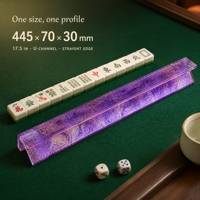 Support de tuiles de mahjong en acrylique à motif marbré violet, 17,5 pouces, à bord droit en U, pour table de jeu de mahjong américain